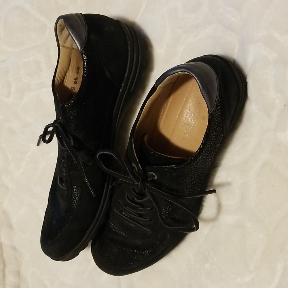 HARTJES XS Black Leopard Leather Shoes UK 6.5